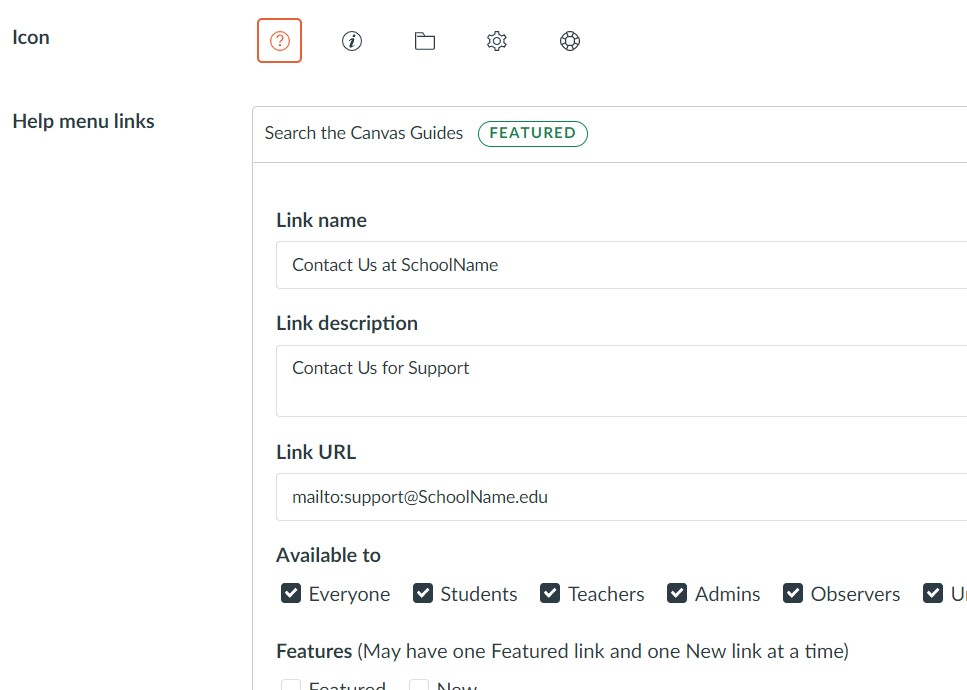 Menu Instructure Is it possible to add an email address to our Help menu? - Instructure ...