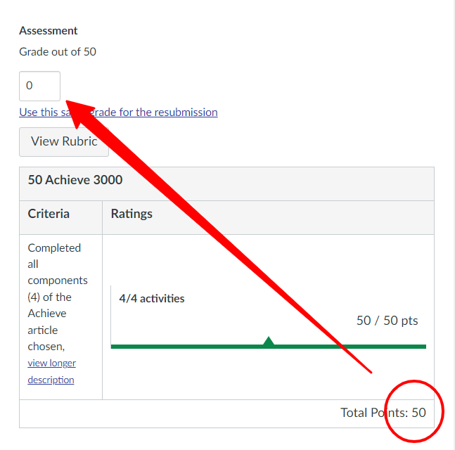 Transfer Grade How to get rubric grade to auto populate to grade box? - Instructure ...