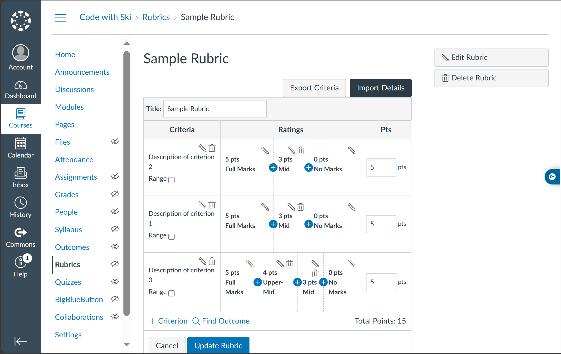 Import Rubric Criteria and Drag and Drop Rubric Rows When Editing ...