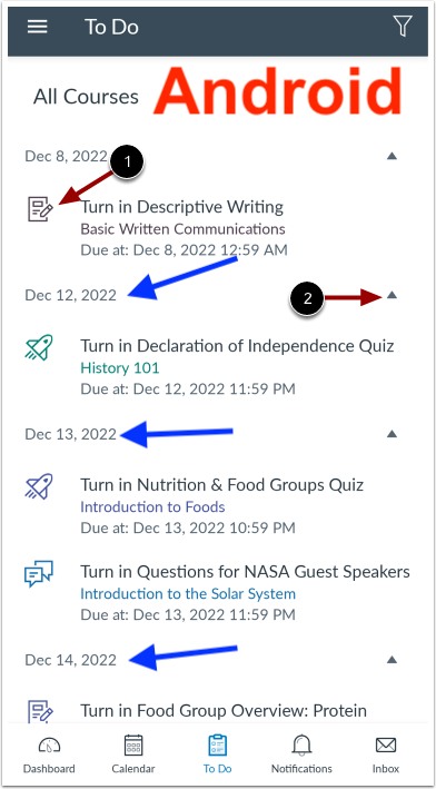 To-Do List Differences (Android vs. iOS) - Instructure Community