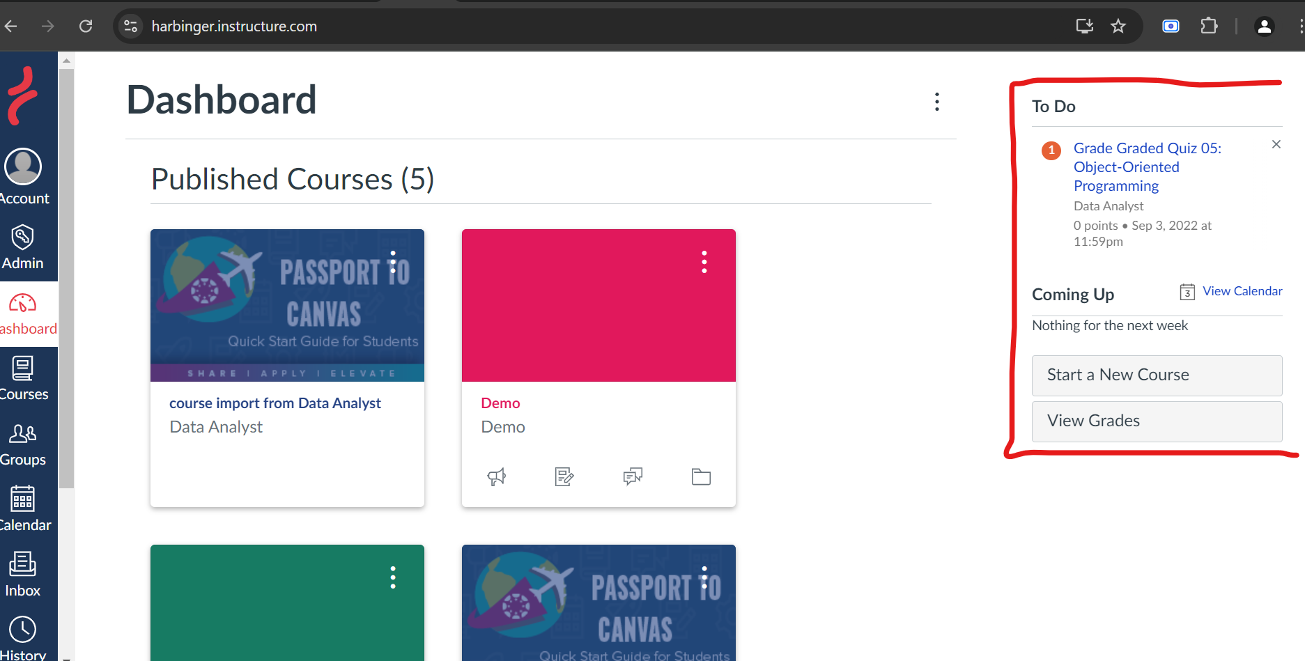 Menu Instructure Hide right-hand-side menu from dashboard for students - Instructure ...