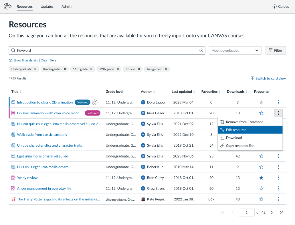Introducing Quick Action Buttons in Canvas Commons List View ...