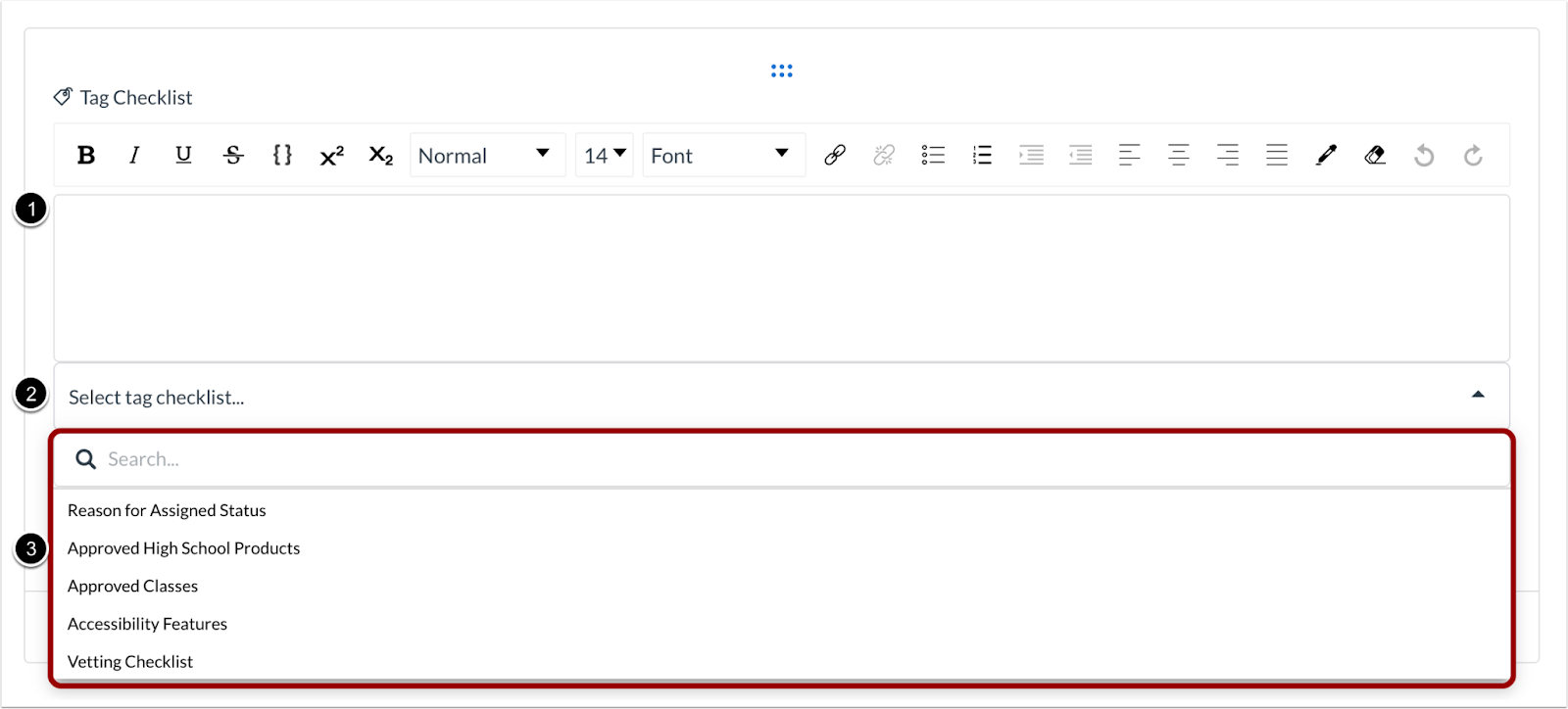Select Tag Checklist