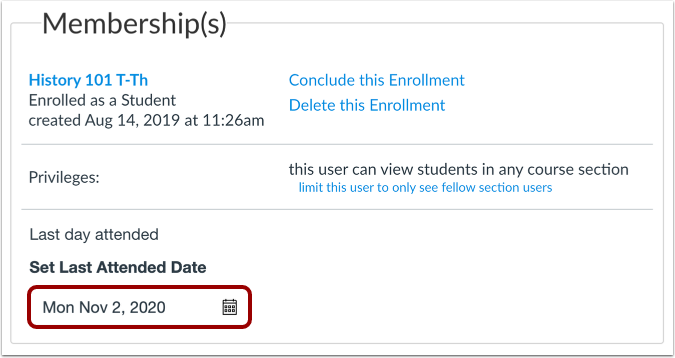 View Last Date Attended