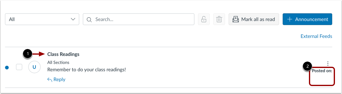 View Copied Announcement