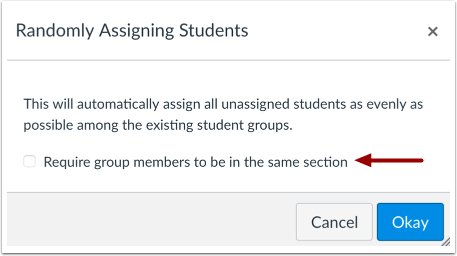 Require Same Section for Groups