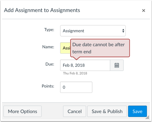 View Course or Term Date Error