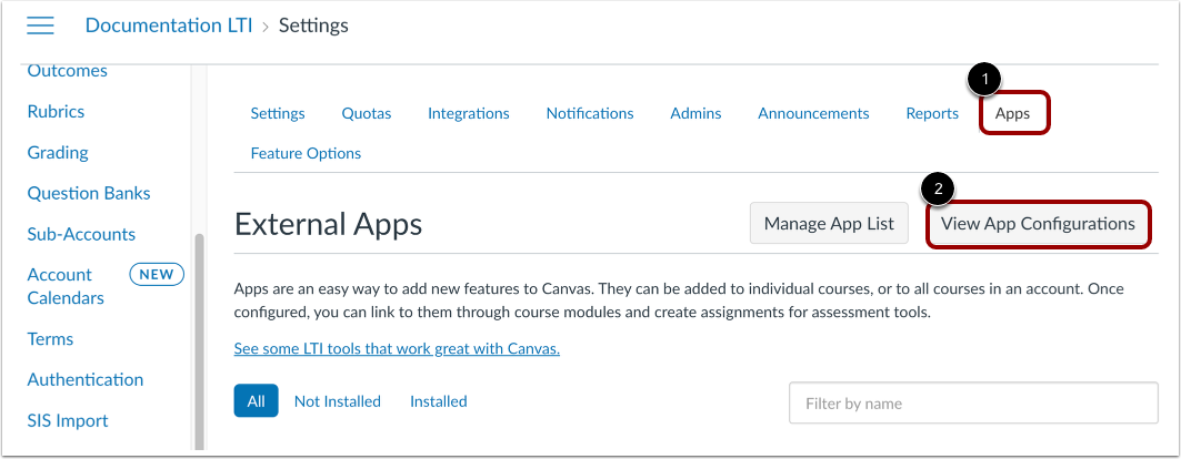 View App Configurations
