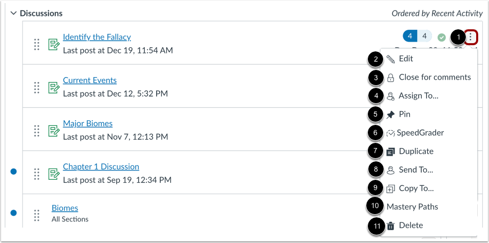 Manage Individual Discussion