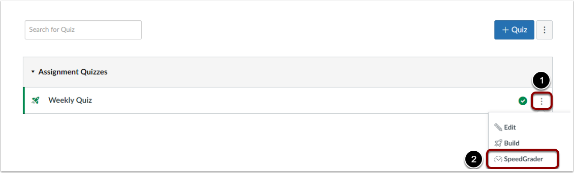 Accessing the SpeedGrader from a new quiz
