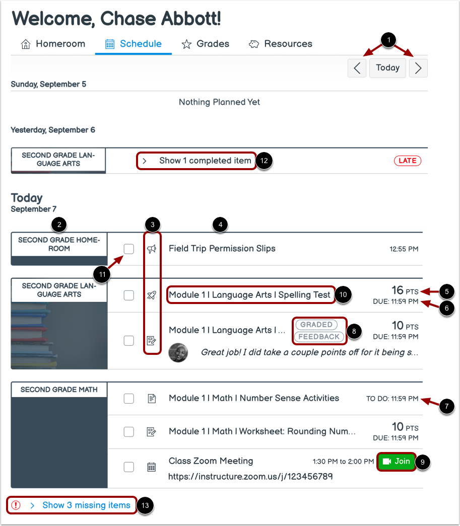 Open Homeroom Schedule