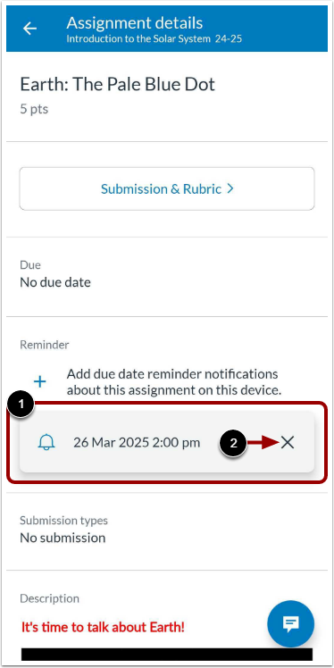 View Reminder on Details Page