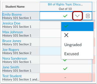 Enter Complete or Incomplete Grade