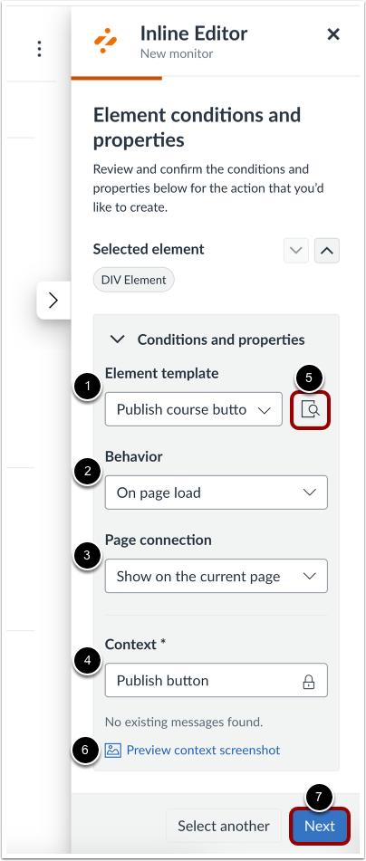 Add Monitor Page Conditions and Properties