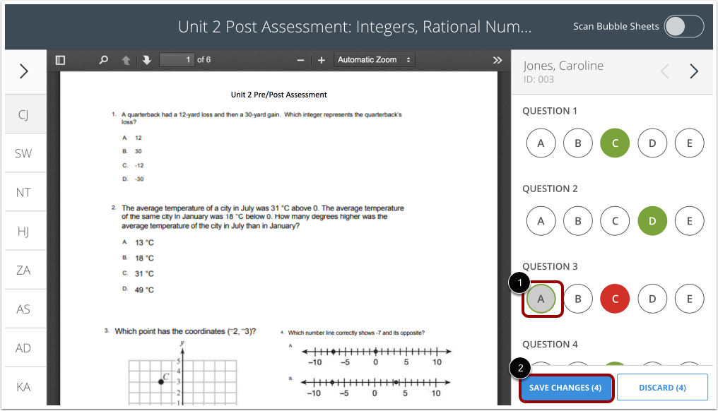 Edit Student Answers