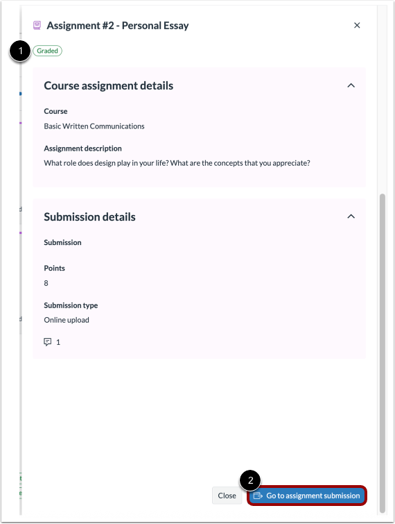 View Canvas Assignment Status and Feedback