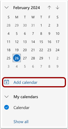 Add Calendar