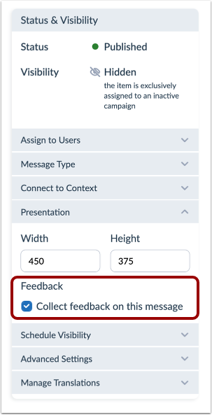 Enable Message Feedback