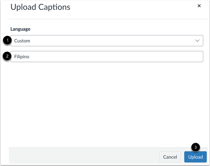 Enter Custom Caption Language