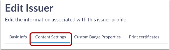 Manage Content Settings