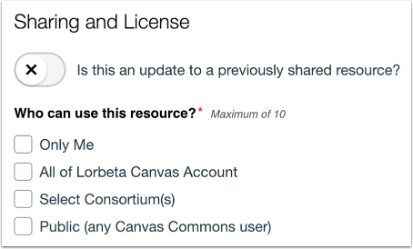 Choose Sharing Option