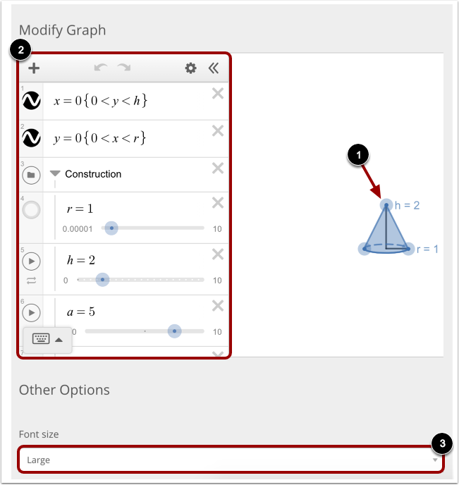 Modify Graph and More Options