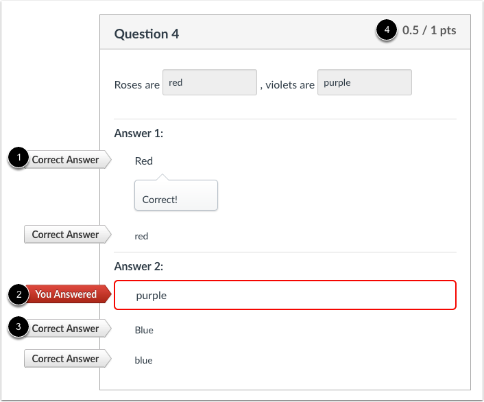 Student View for Fill-in-Multiple-Blanks Feedback