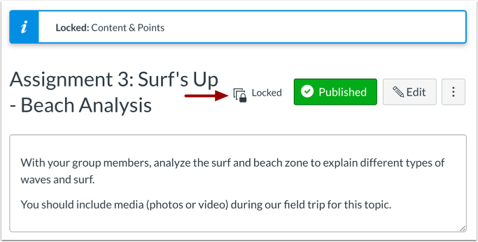 View Locked Assignment