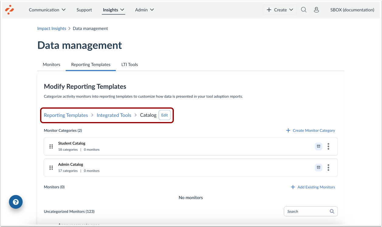 Catalog Reporting Templates