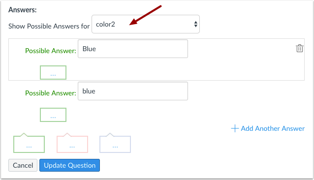 Enter Answer Responses for Additional Reference Words