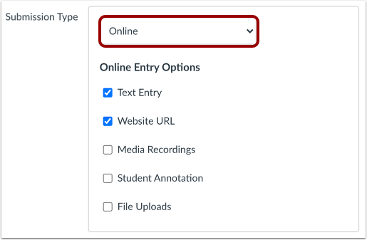 Select Submission Type