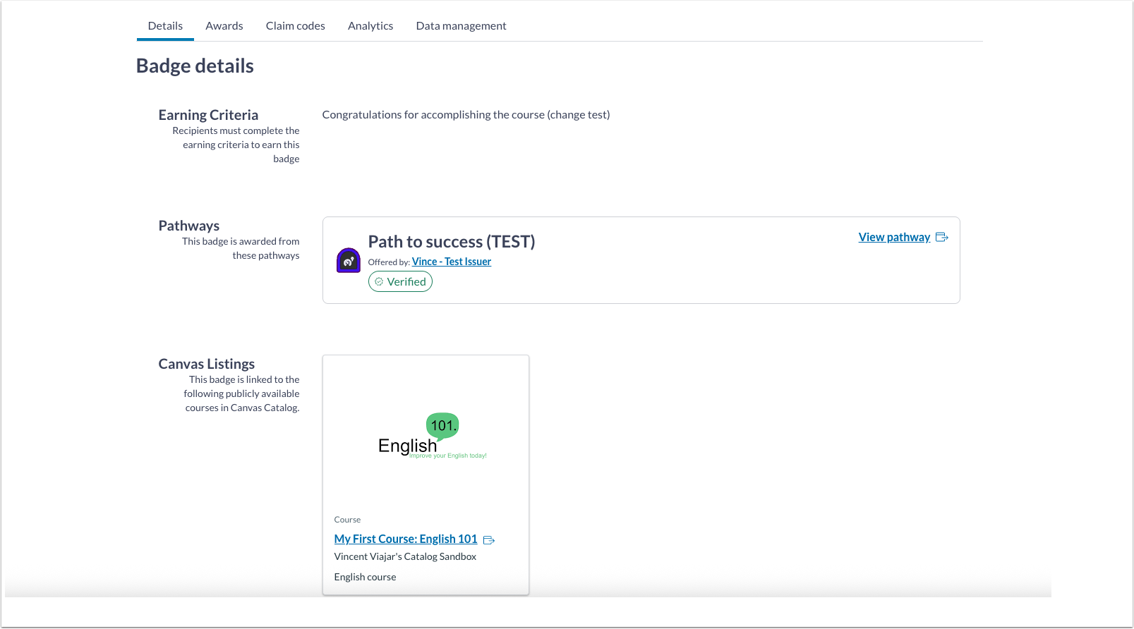 View Custom Badge Property
