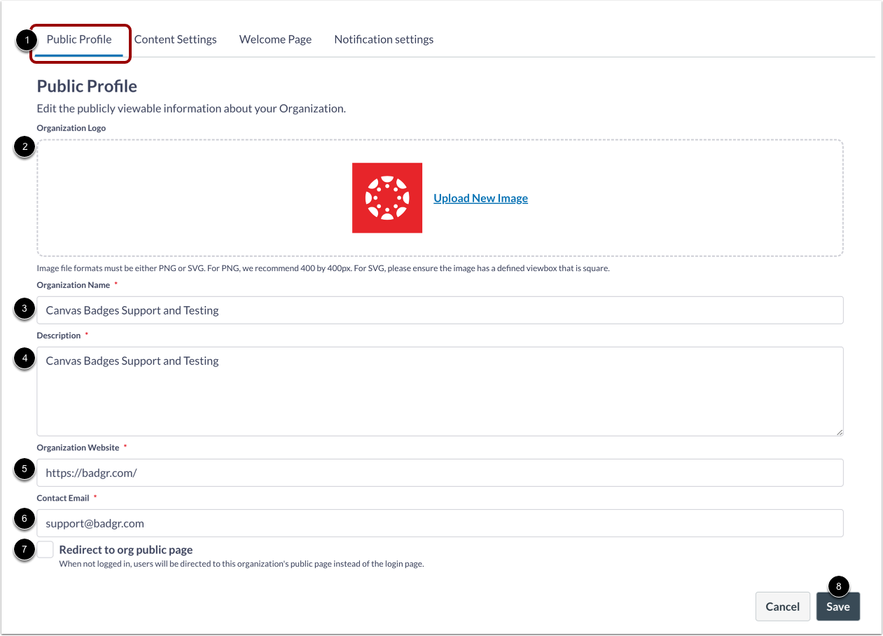 Manage Public Profile