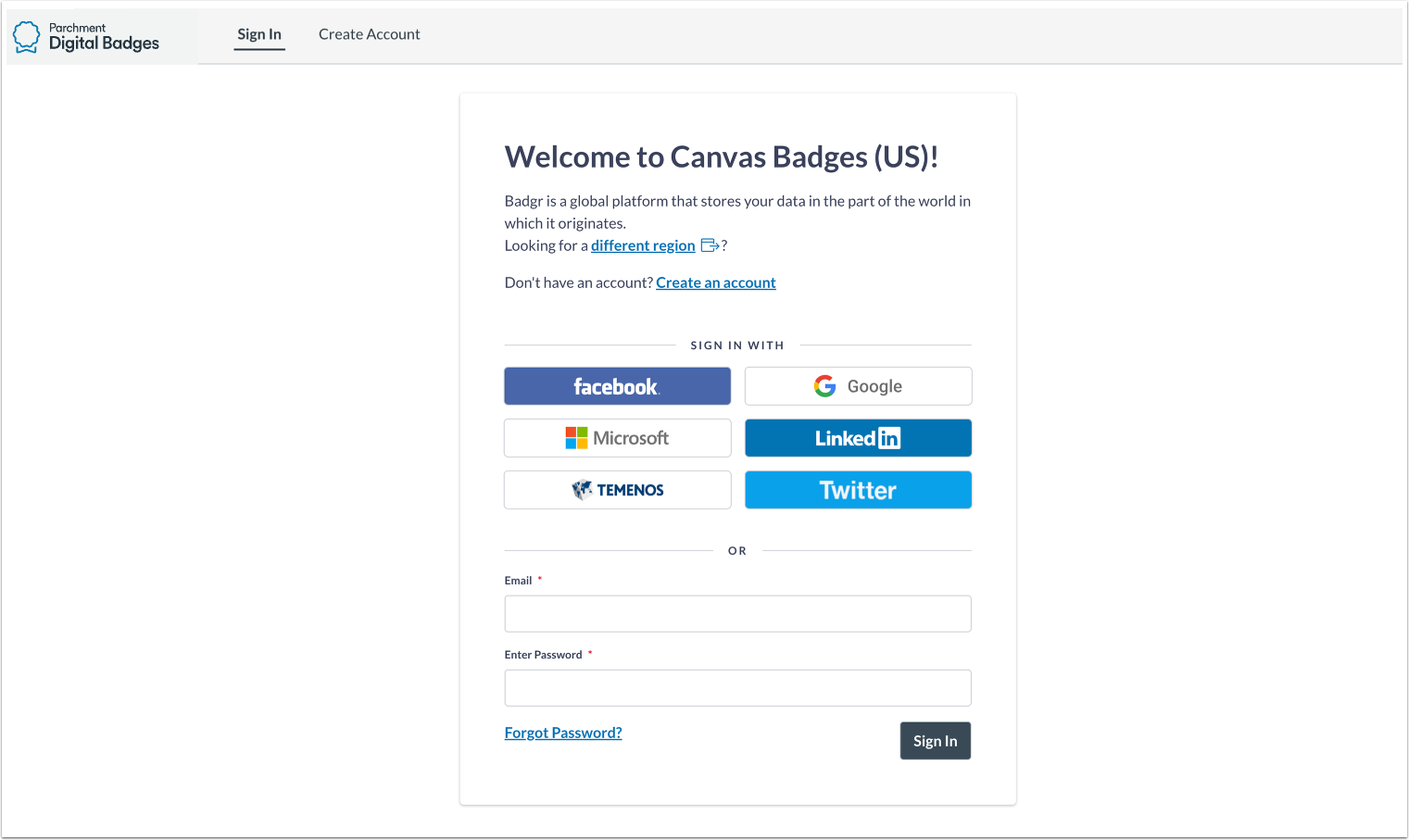 Sign into Canvas Credentials
