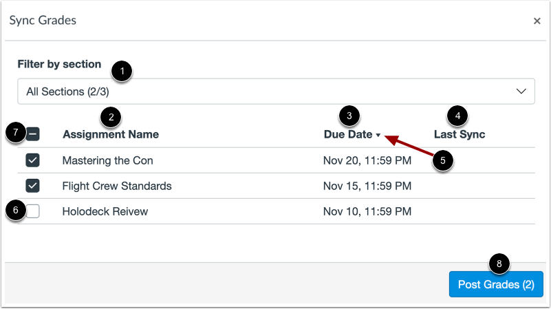 Review Grade Sync Request
