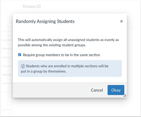 Require group members to be in the same section