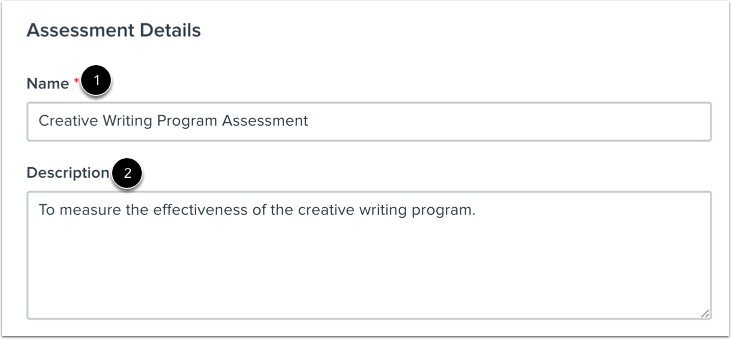 Add Assessment Details