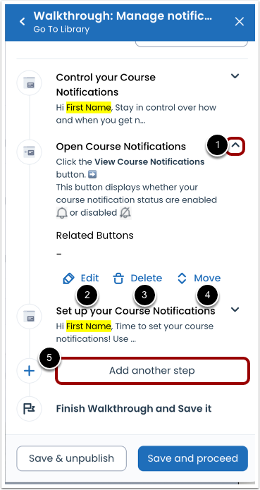Edit Walkthrough Steps