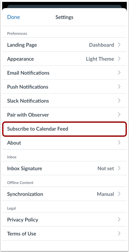 Subscribe to Calendar Feed