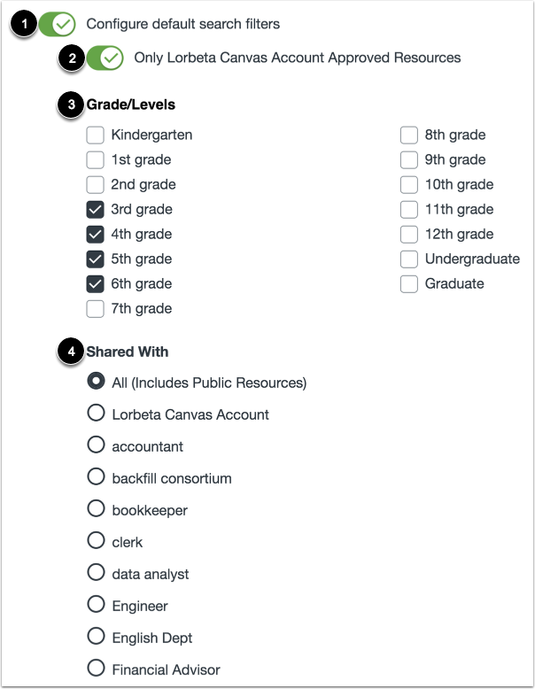 Edit Default Search Filters