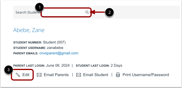 Select Student Account