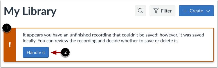 View Unfinished Recording Message