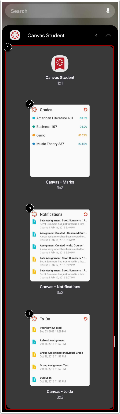 Find Canvas Widgets