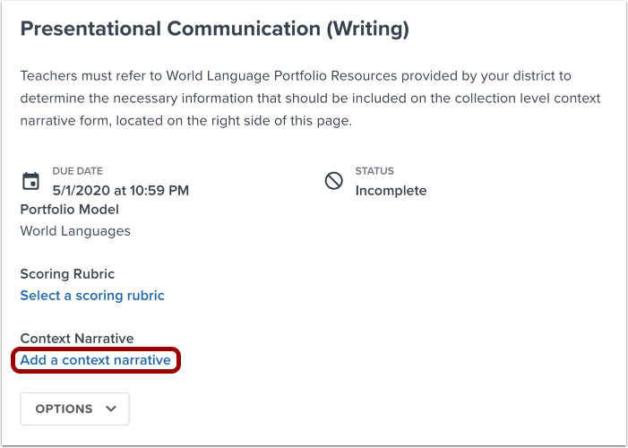 Add Context Narrative