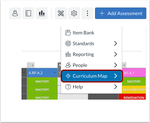Open Curriculum Map Menu