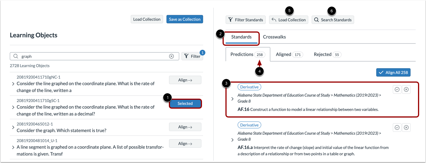 View Predicted Standards