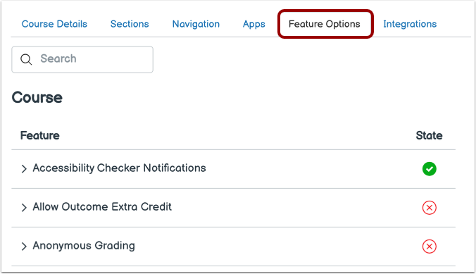 View Feature Options