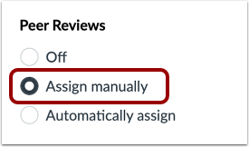 Enable Manually Assigned Peer Reviews