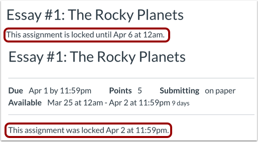 View Availability Dates