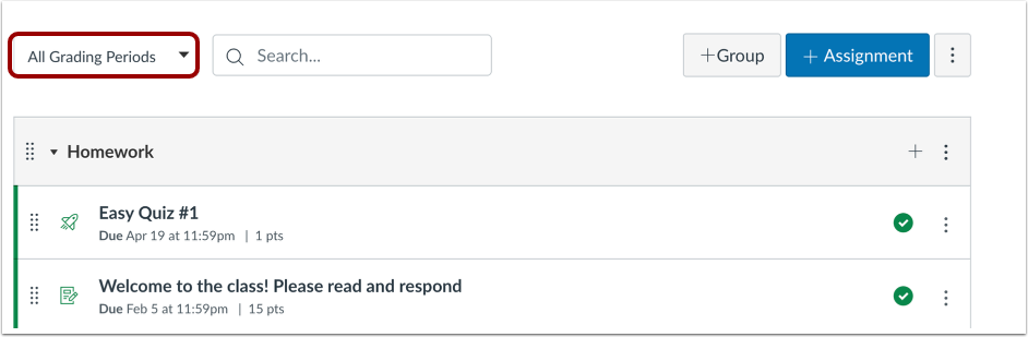 View by Grading Periods
